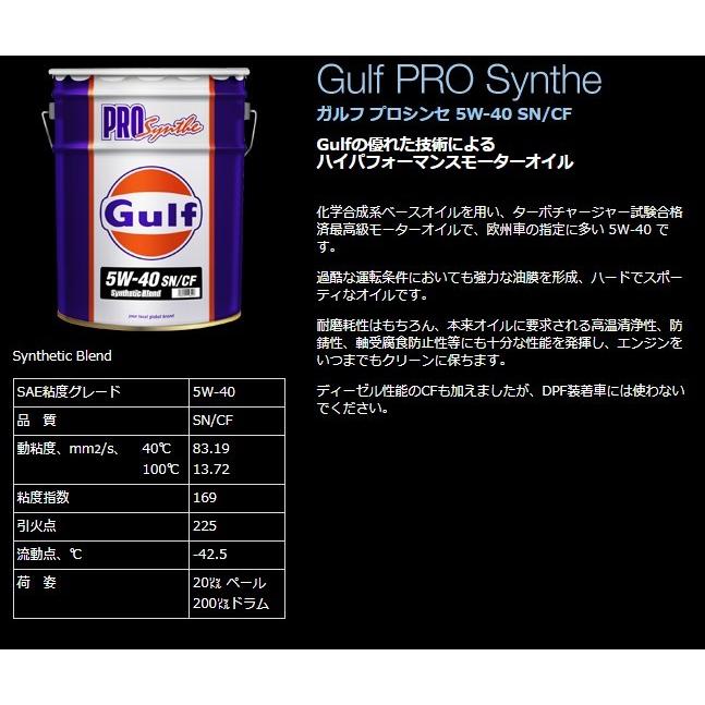 Gulf（ガルフ） 【個人宛発送不可】Gulf エンジンオイル PRO Synthe