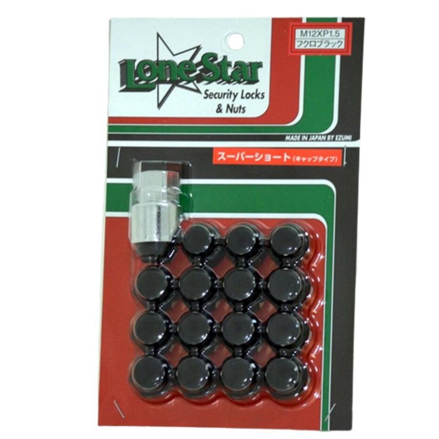 ロンスター ロック＆ナットセット 21HEX 12-1.5 ブラック 4穴用