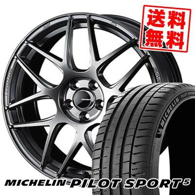 205/40R18 86Y XL ミシュラン パイロットスポーツ5 WedsSport SA-27R サマータイヤホイール4本セット ...
