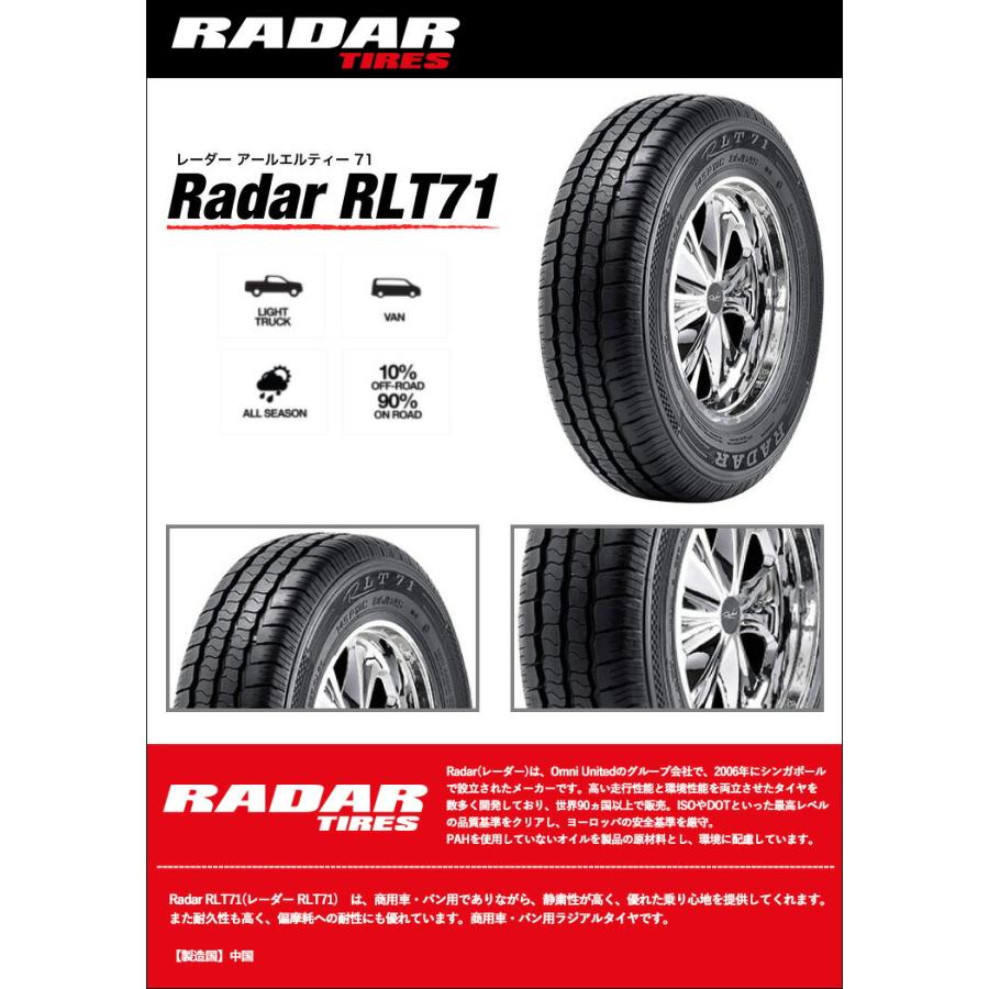 195/80R15 107/105Q Radar RLT71 レーダー RLT71 MAD CROSS RANGER サマータイヤホイール4本セット｜tireprice｜02