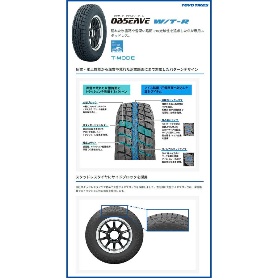 285/70R17 116/113Q トーヨータイヤ オブザーブ W/T-R BISON BN-04 スタッドレスタイヤホイール4本セット｜tireprice｜02