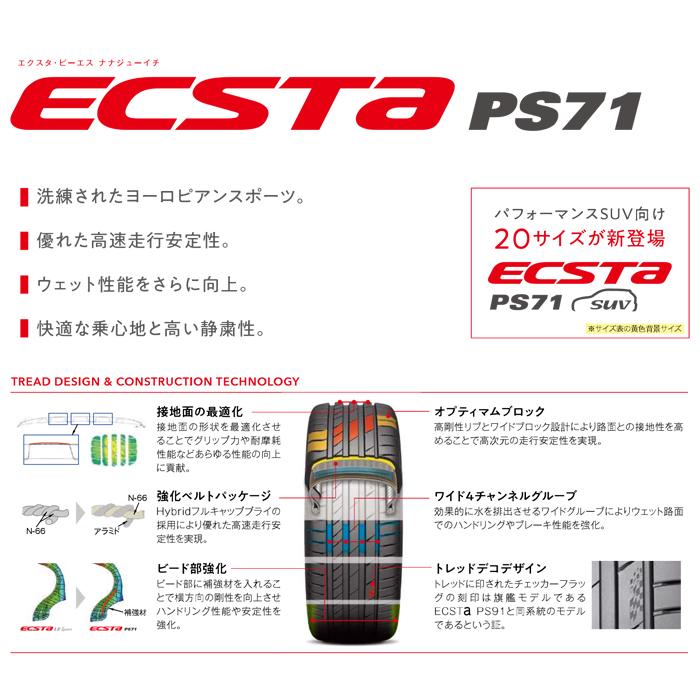 送料無料 KUMHO 235/40R19 96Y XL ECSTA PS71 エクスタ クムホ サマータイヤ 夏タイヤ ヨーロピアンスポーツ スポーツタイヤ 4本セット メーカー直送｜tireshop-ayano｜06