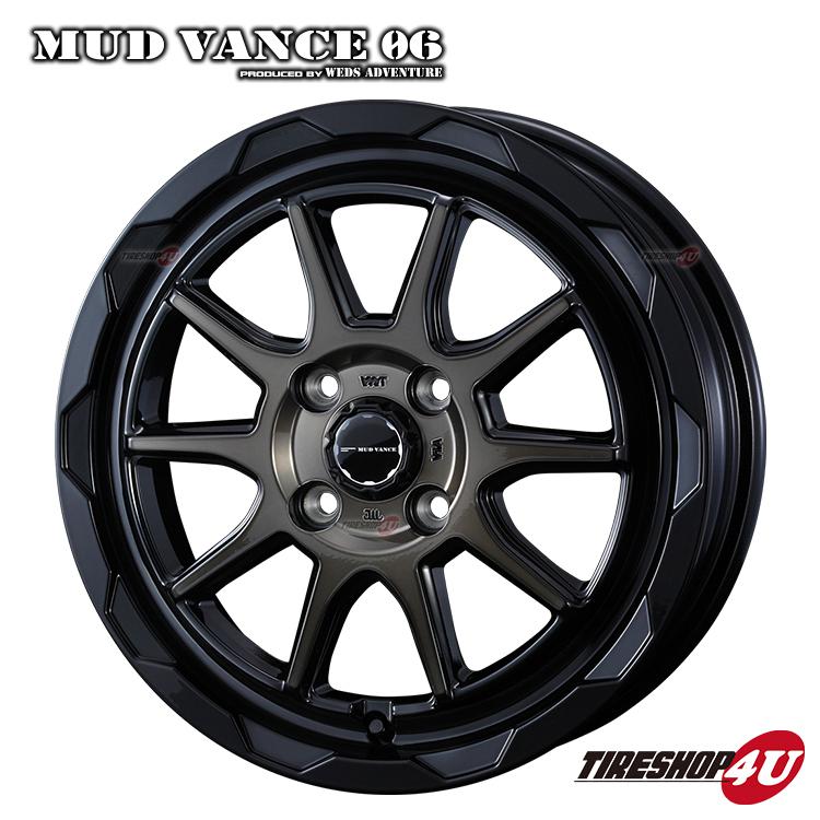 WEDS ADVENTURE MUD VANCE06 16x6.0J 4/100 +40 ブラックポリッシュ ブロンズクリア 新品ホイール1本価格 送料無料