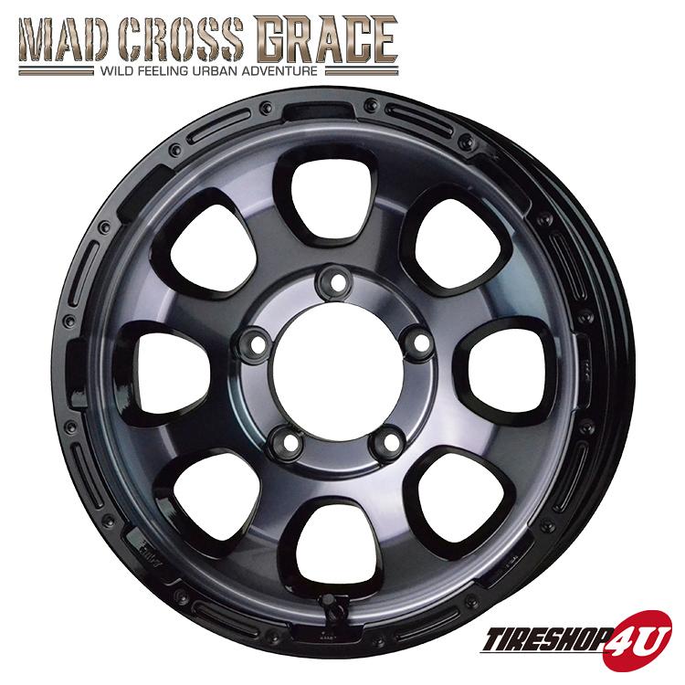 1本価格 MADCROSS GRACE グレイス 16x5.5J 5/139.7 +20 ブラッククリア MUDSTAR radial M/T MT 215/70R16 ジムニー JB64 JB23の画像