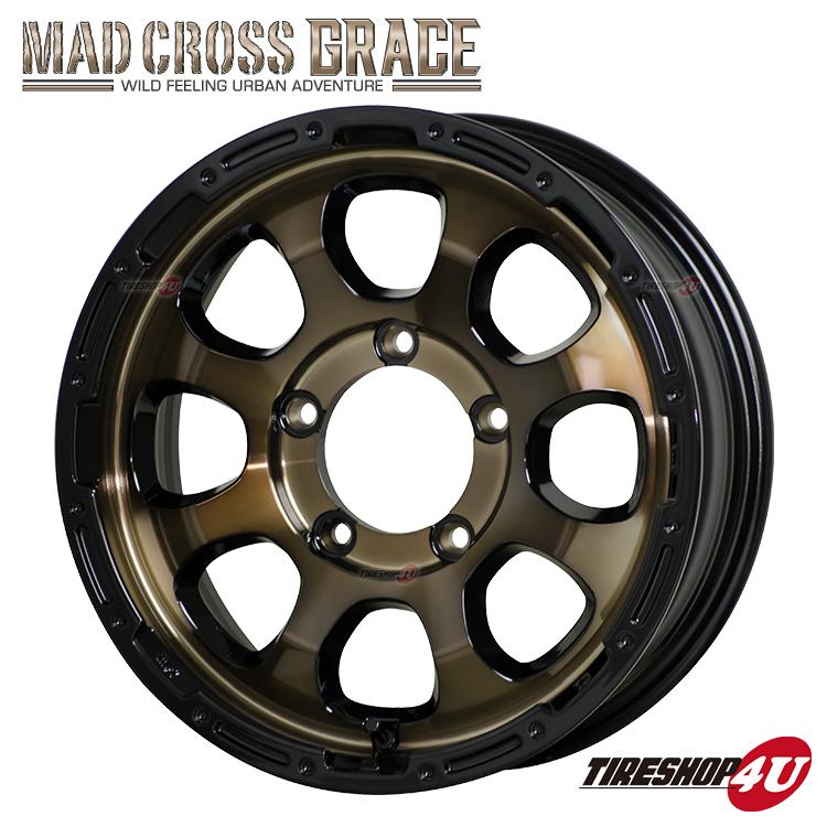 1本価格 MADCROSS GRACE グレイス 16x5.5J 5/139.7 +20 ブロンズ MUDSTAR radial M/T MT 215/70R16 ジムニー JB64 JB23の画像