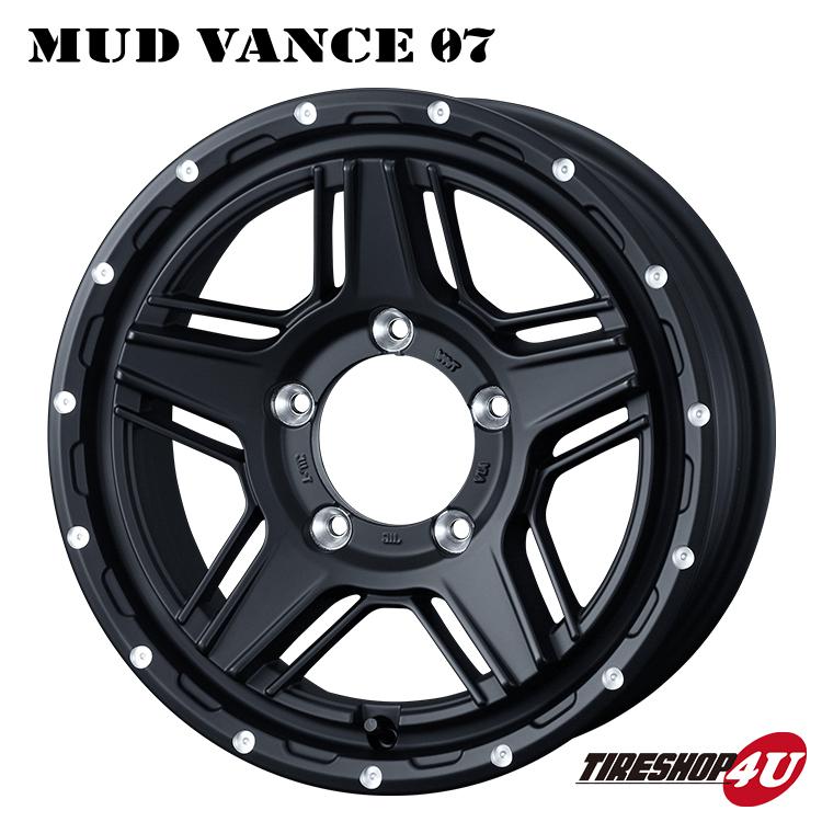 1本価格 MUD VANCE07 マッドヴァンス 15x6.0J 5/139.7 +0 ブラック MUDSTAR radial M/T マッドスター MT 195/80R15 ジムニーシエラ JB43 74