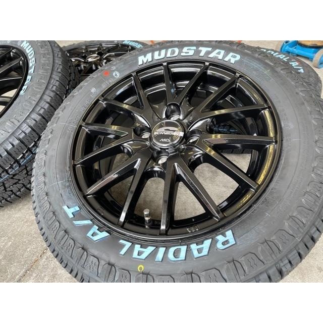 4本セット SQ27 14X5.5J 4/100 ブラック MUDSTAR RADIAL A/T 175/65R14