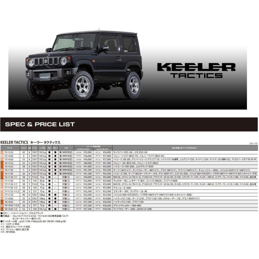 4本セット ウェッズ キーラー タクティクス 17x8.0J 6/139.7 8J +25 GBK MONSTA TERRAIN GRIPPER A/T 265/70R17 ホワイトレター プラド FJの画像