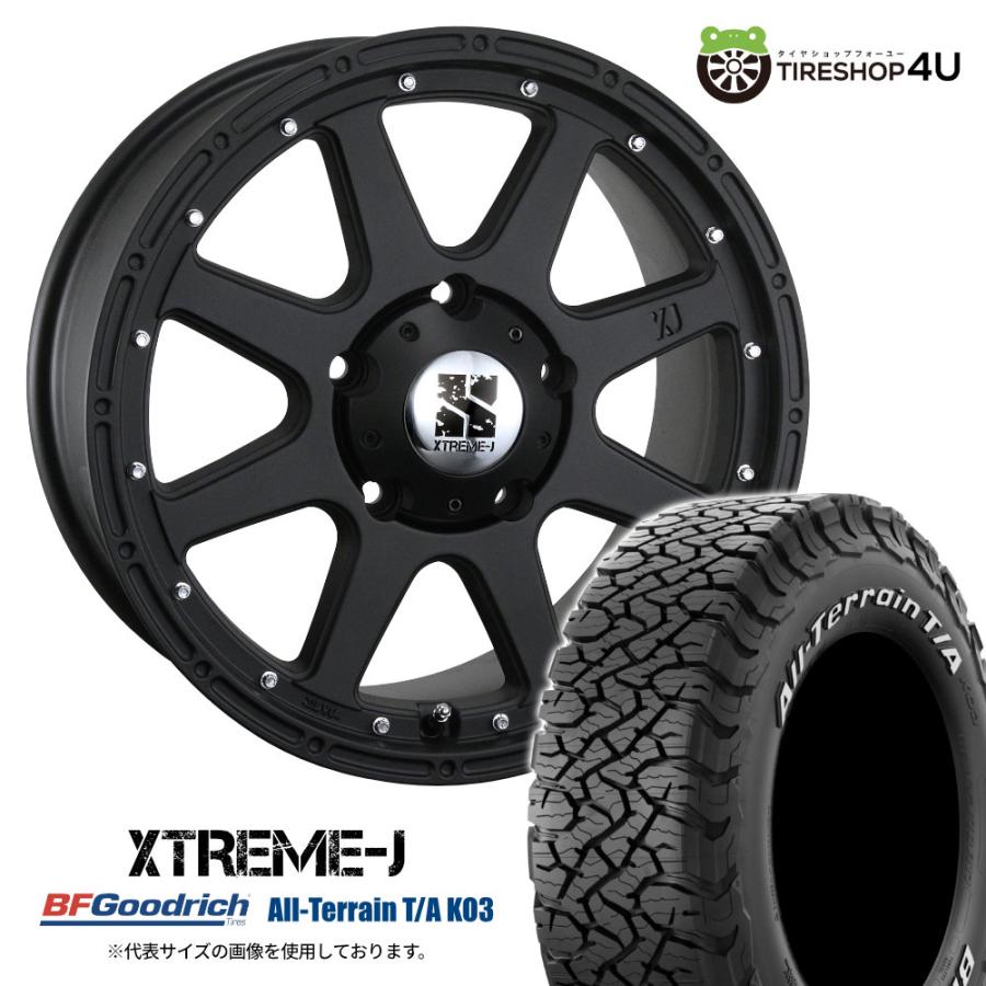 XTREME-Jホイール、BFGoodrich KM2タイヤ4本セットラングラー MLJ 4本セット XTREME-J 18x8.0J 5/150 +50 FBK BFGoodrich All