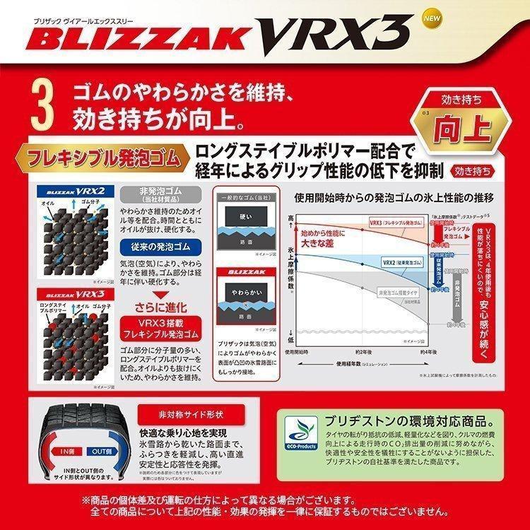 205/55R16 スタッドレス 2022年製 BRIDGESTONE ブリヂストン BLIZZAK VRX3 205/55-16 91Q 新品1本価格｜tireshop4u｜10