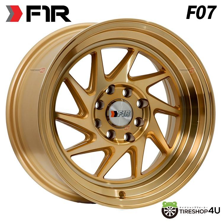 4本購入で送料無料 F1R F07 16x8.0J 4/100.114.3 +25 Machine Gold 