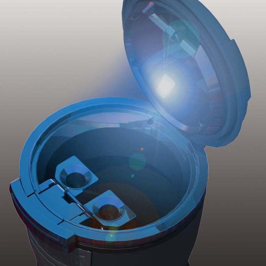 NAPOLEX タンブラー型 灰皿 ソーラー充電 青色LED オートライト