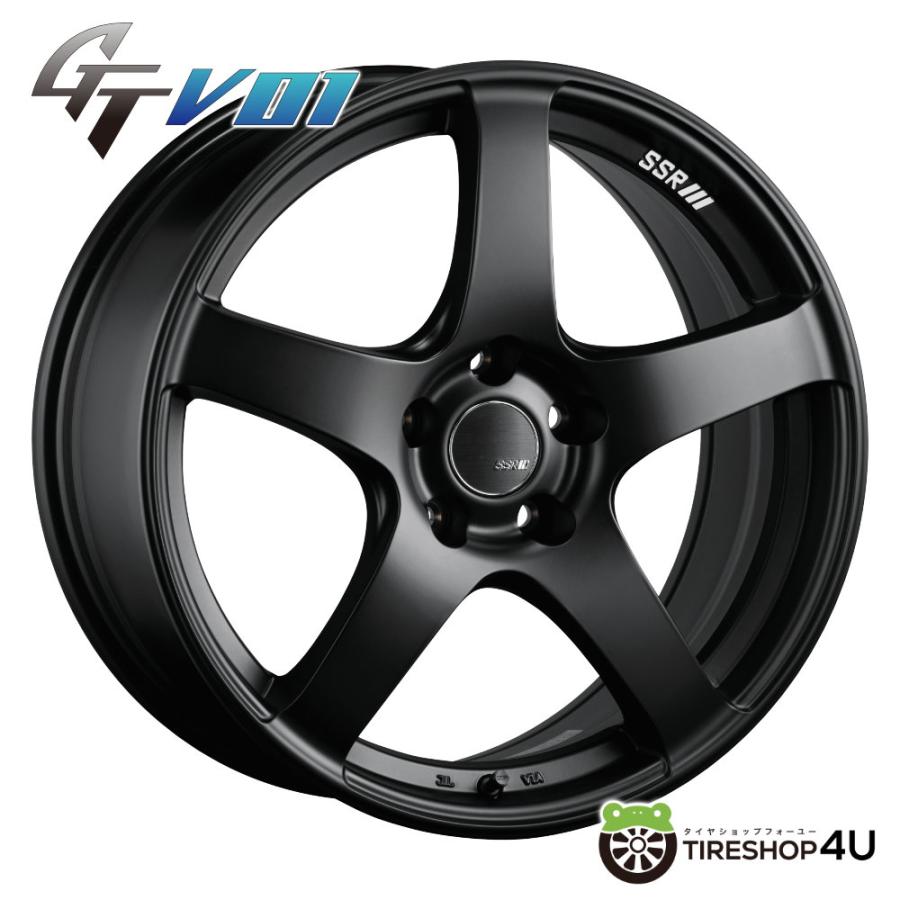SSR GTV01 マット ブラック ホイール 4本セット 18インチ SSR 4本購入で送料無料 SSR GTV01 18x9.5J 5/114.3 +22 FB フラット