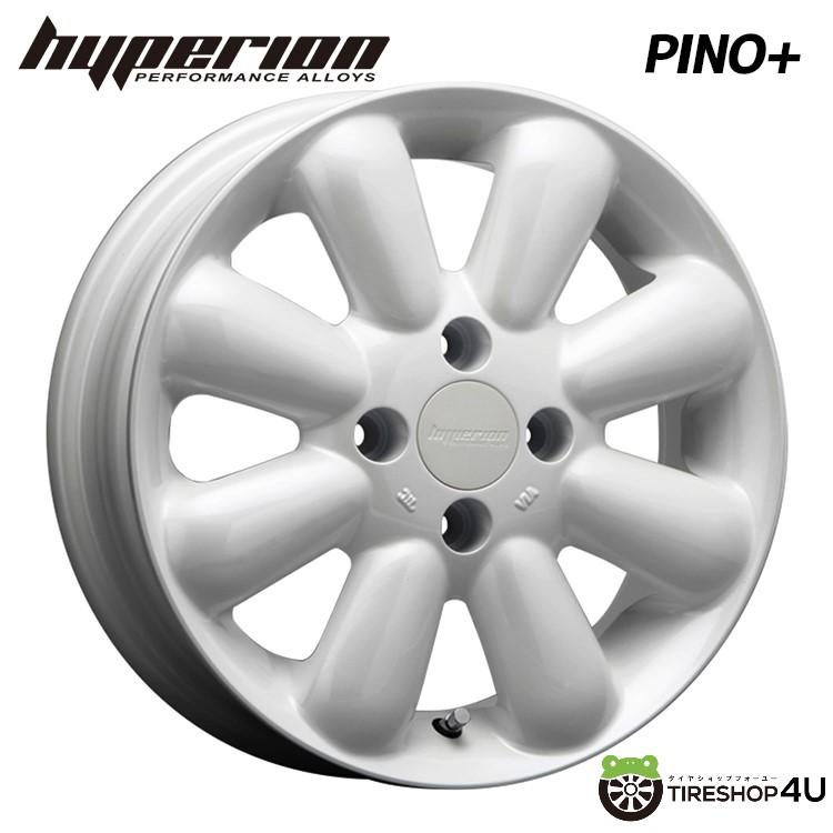 アルミホイール  4本　HYPERION PINO+/ハイぺリオン　ピノ プラス 14X4.5J　4穴　PCD：100（パールホワイト） MLJ HYPERION Pino+ 14x4.5J 4/100 +43 PW パールホワイト 新品