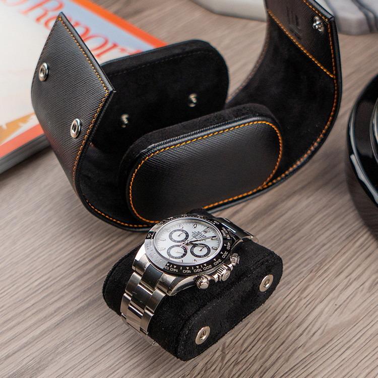 IFL Watches ウォッチロール 1本用 Saffiano Black ブラック 本革 高級