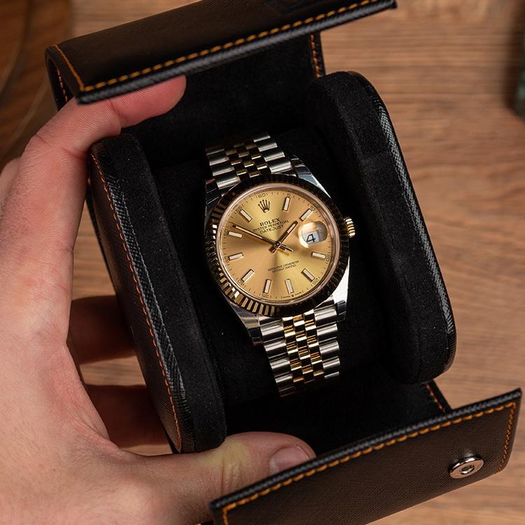 IFL Watches ウォッチロール 1本用 Saffiano Black ブラック 本革 高級