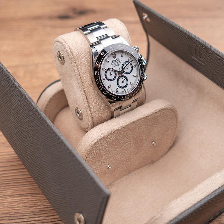 IFL Watches ウォッチロール 2本用 Saffiano Grey グレー 本革 高級 型 