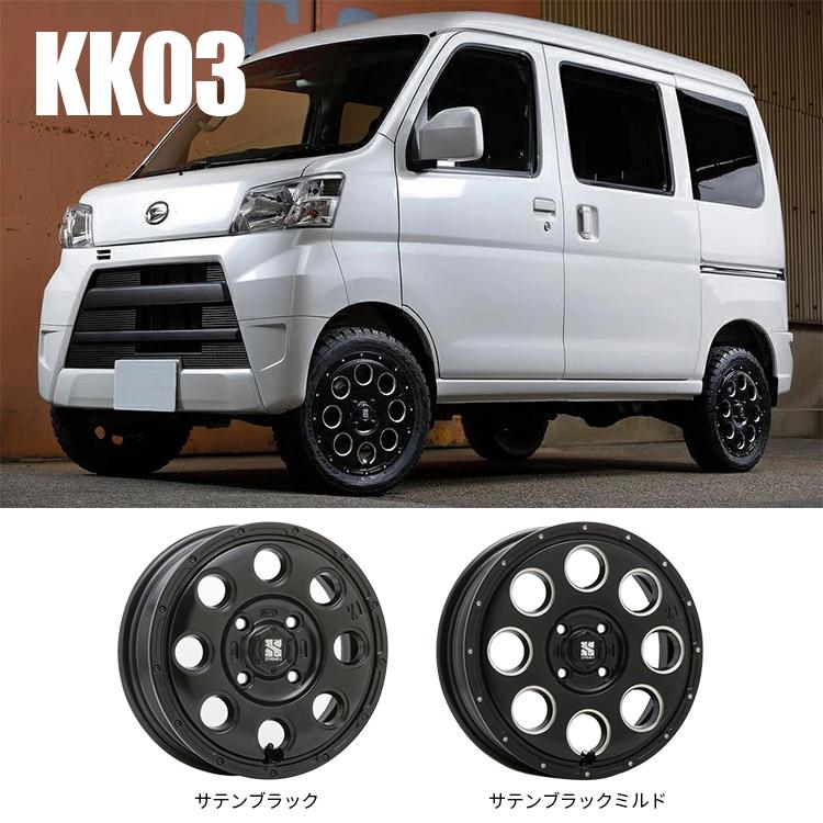 タイヤホイール4本セット XTREME-J KK03 14x4.5J 4/100 +45 SB MUDSTAR RADIAL A/T 165/65R14 79S ハスラー 軽自動車｜tireshop4u｜02