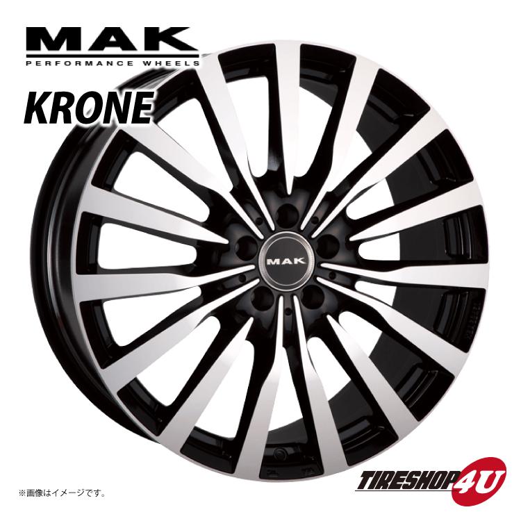4本購入で送料無料 MAK KRONE 19x8.0J 5/112 +43 ブラックミラー E