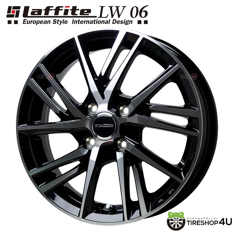 4本購入で送料無料 Laffite LW-06 17x6.5J 4/100 +45 BK/P ブラックポリッシュ 新品ホイール1本価格 ※代引き不可