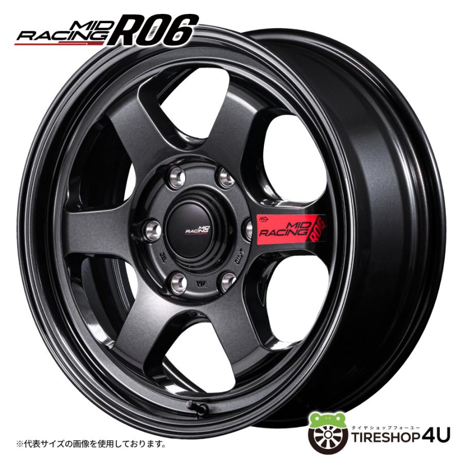 マルカサービス 4本購入で送料無料 MID Racing R06 17x6.5J 6/139.7 +