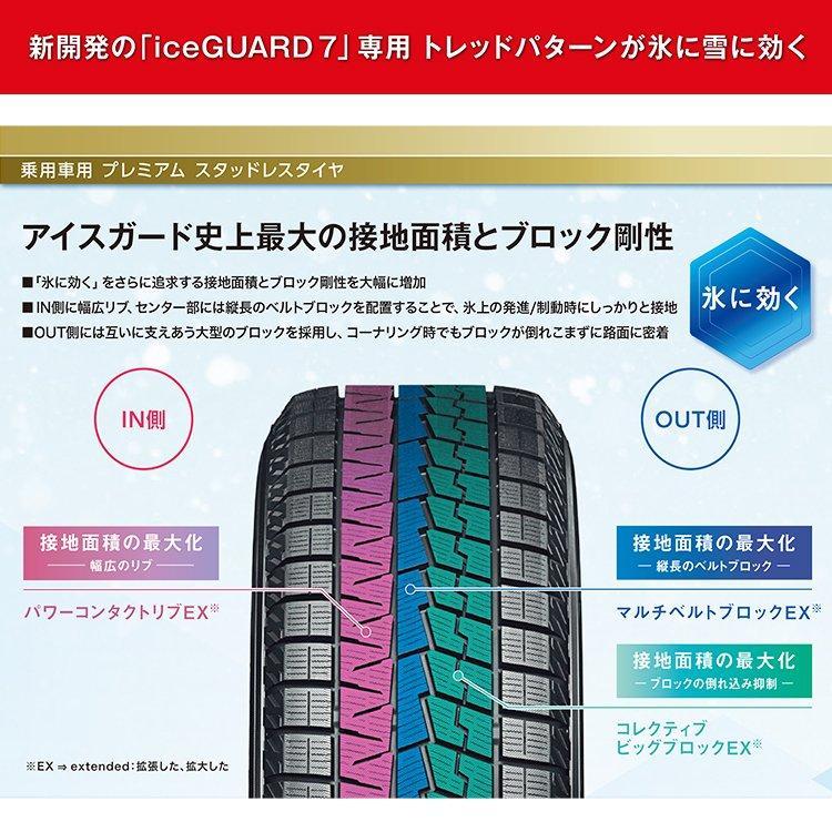 スタッドレスタイヤホイールセット DELTA FORCE OVAL 17x7.0J 5/114.3 +32 BSM YOKOHAMA ice GUARD7 iG70 215/60R17 96Q 2023年製 新品4本セット価格｜tireshop4u｜06