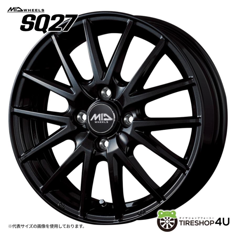 マルカサービス 4本購入で送料無料 MID WHEELS SQ27 15x6.0J 5/100 +45