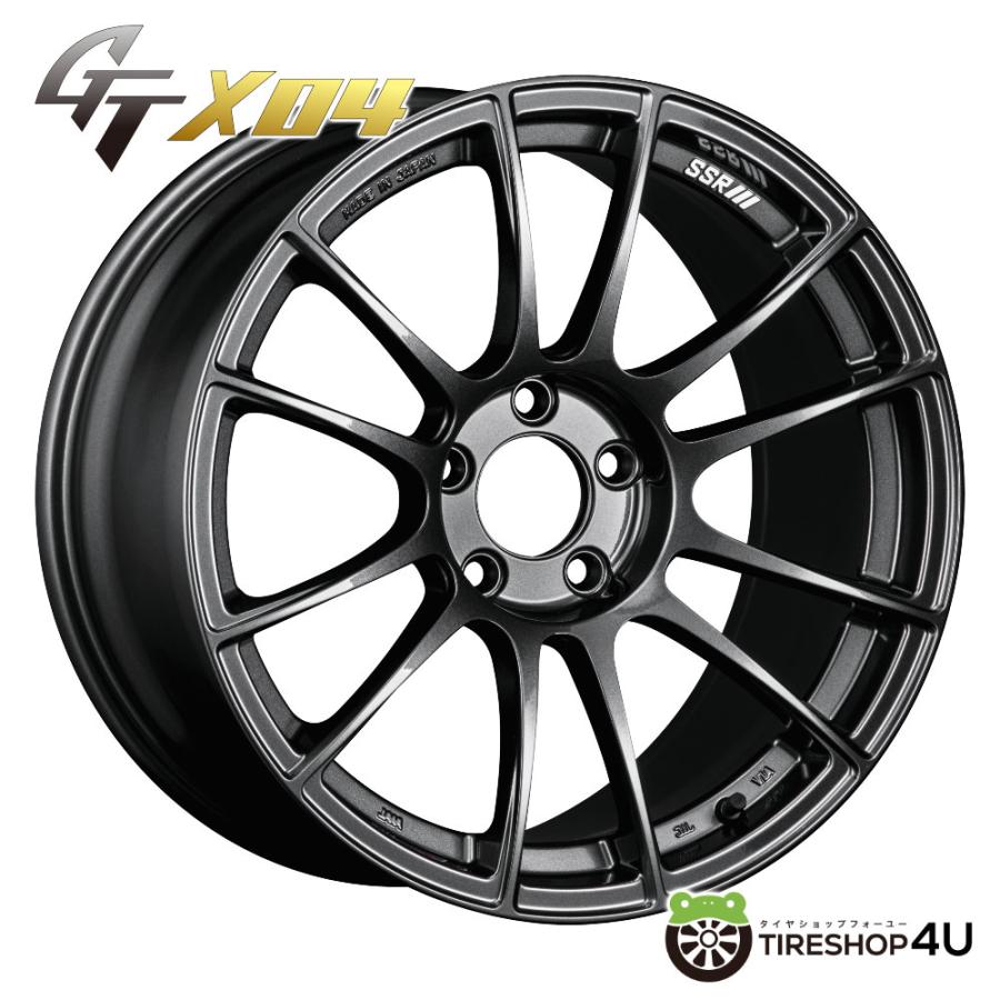 SSR GTX04 18インチ　タイヤホイールセット（送料込み SSR 4本購入で送料無料 SSR GTX04 18x8.5J 5/100 +44 DGM ダーク