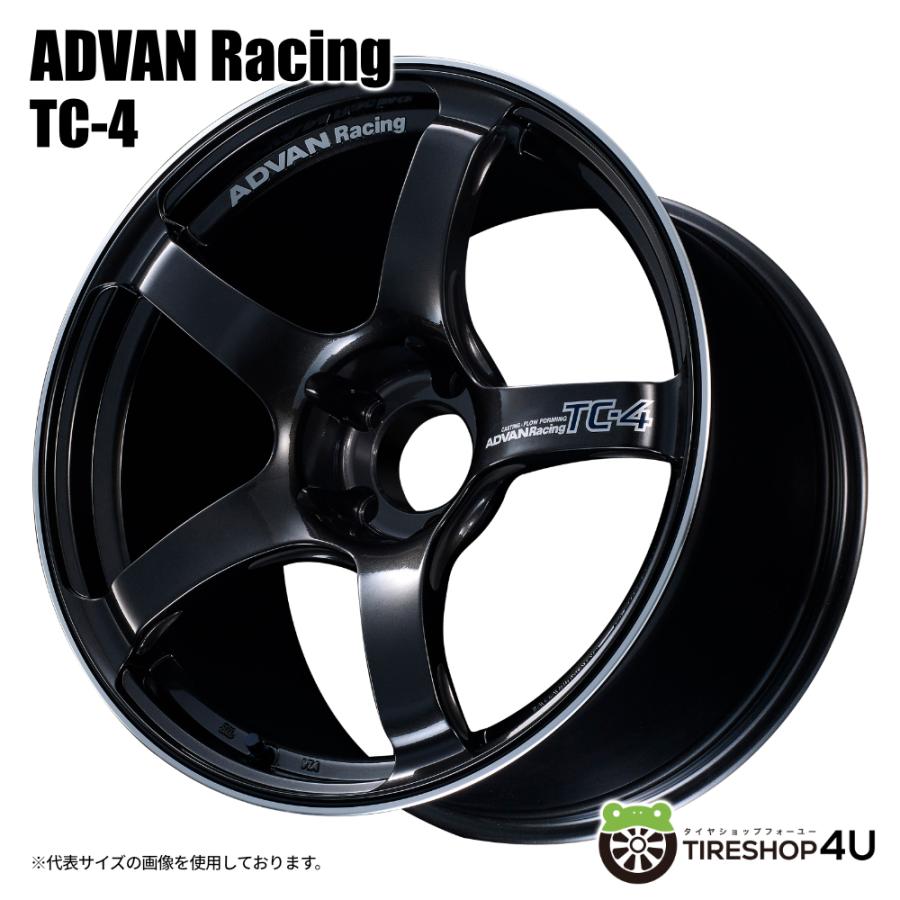ADVAN 4本購入で送料無料 Racing TC-4 18x8.0J 5/100 +37 BGR ブラック