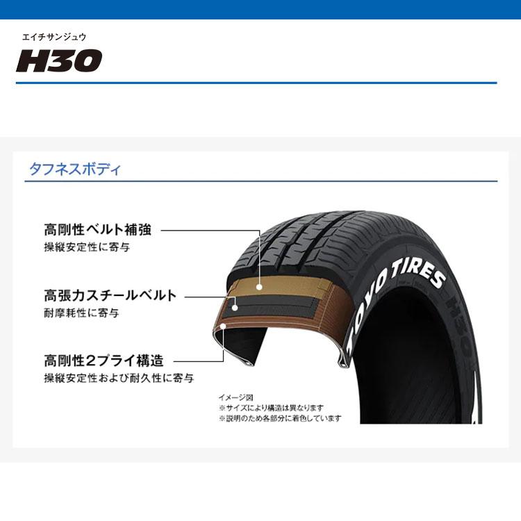 4本セット 225/50R18 TOYO トーヨー H30 225/50-18 107/105R WL ホワイトレター サマータイヤ 新品4本価格｜tireshop4u｜04