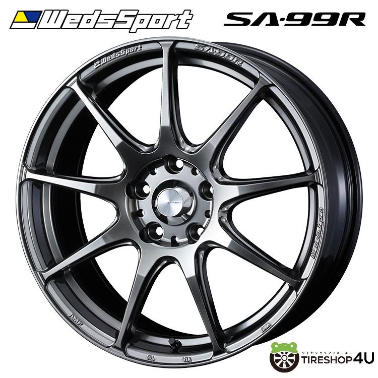 4本購入で送料無料 Weds Sport SA-99R 15x6.0J 4/100 +48 PSB プラチナシルバーブラック 新品ホイール1本価格