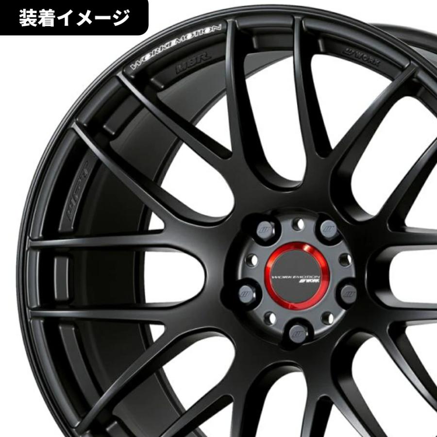 正規品 WORK エモーション センターキャップ フラットタイプ 4個セット ブラック/レッドリング ワーク EMOTION FLAT TYPE_5