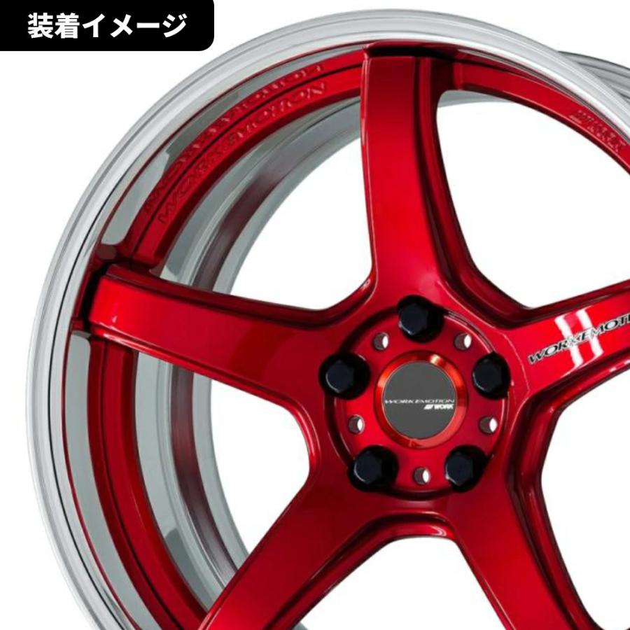正規品 WORK エモーション センターキャップ フラットタイプ 4個セット ブラック/レッドリング ワーク EMOTION FLAT TYPE_6