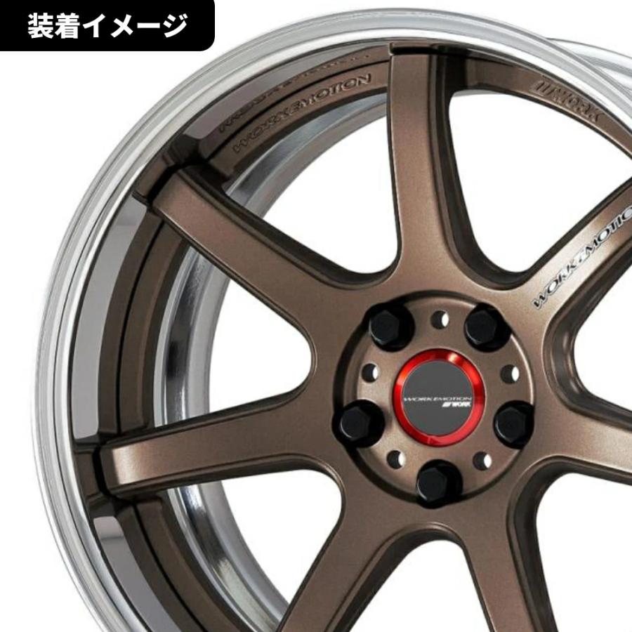 正規品 WORK エモーション センターキャップ フラットタイプ 4個セット ブラック/レッドリング ワーク EMOTION FLAT TYPE_9