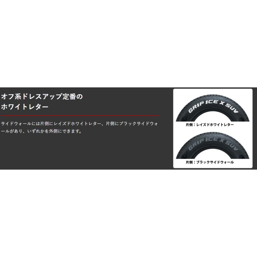 195/80R15 107/105 200 ハイエース ホワイトレター GRIPMAX アイスX 15インチ 6穴 スタッドレスタイヤ ホイールセット 4本｜tireshop｜04