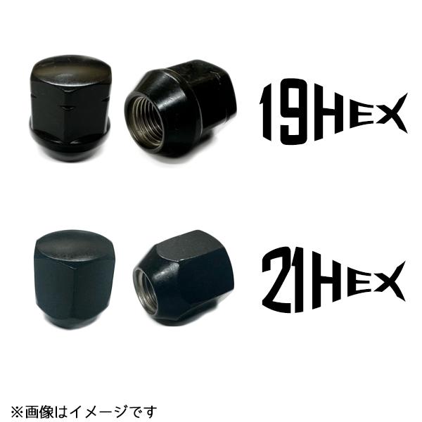 ホイールナット 黒 ブラック 16個 ショート M12 1.5P 1.25P 19HEX 