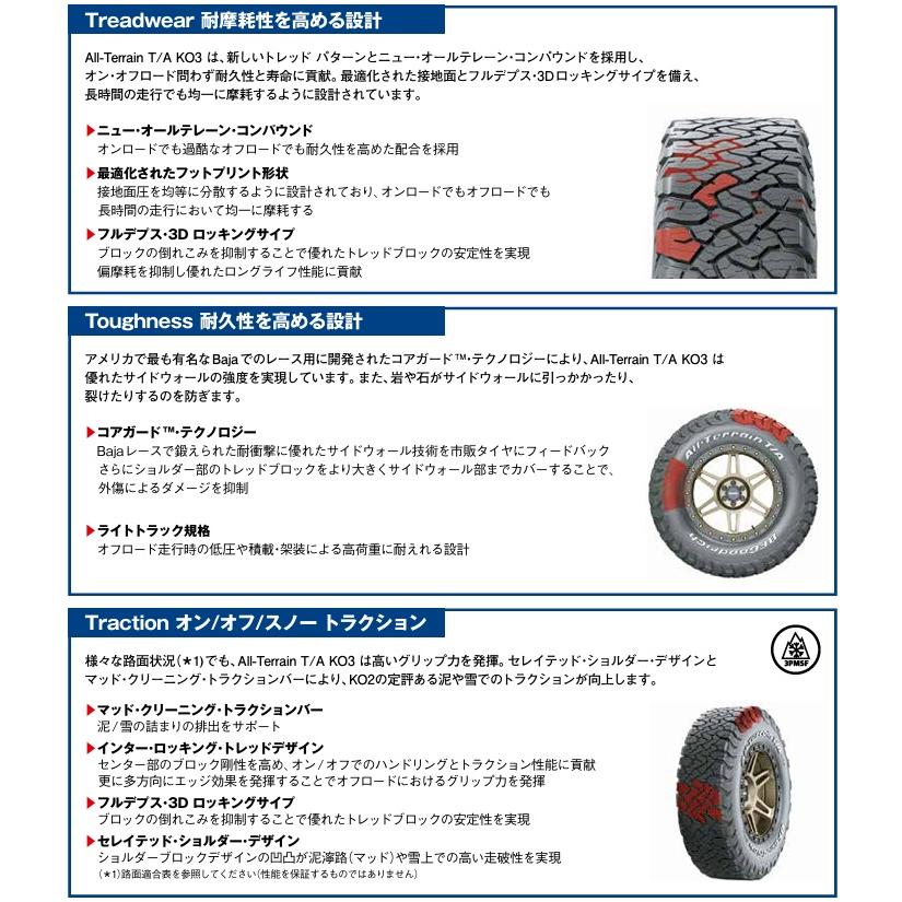 BFGoodrich All-Terrain T/A KO3 LT 285/75R16 126/123S ホワイトレター RWL LRE BFグッドリッチオールテレーン KO3（タイヤのみ１本価格）の画像