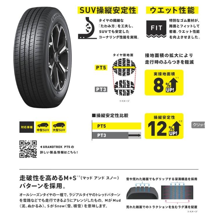 GRANDTREK ダンロップ PT5 235/60R18 107V XL DUNLOP グラントレック