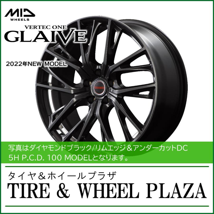 【乗用車用アルミホイール】18x7.0J 5H 114.3 +48 VERTEC ONE ヴァーテックワン GLAIVE ダイヤモンドブラック/リムエッジ&アンダーカットDC 18インチ｜tirewheelplaza