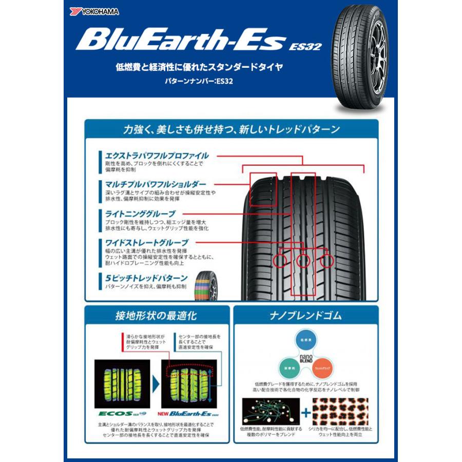 205/50R17 89V ヨコハマ BluEarth ES32 WedsSport SA-27R サマータイヤホイール4本セット｜tireworldkan｜02