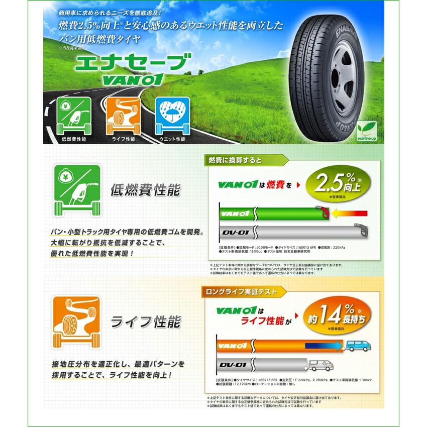 エナセーブ 155R12 6PR ダンロップ ENASAVE VAN01 MUDVANCE 08 サマー