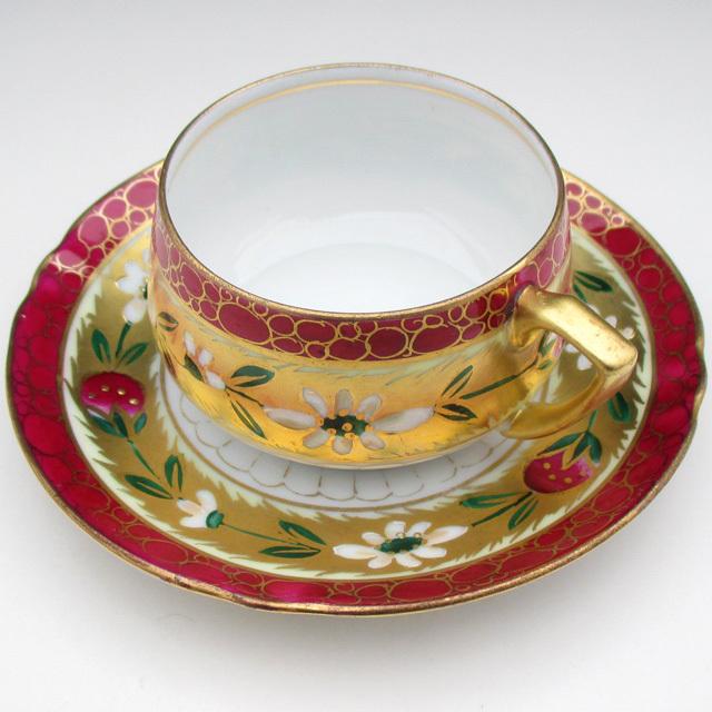ボセック 金彩花綱文 カップ＆ソーサー アンティーク 1918年 