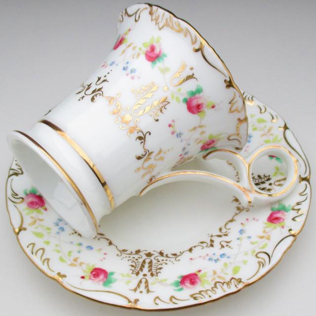 コウルドン 金彩薔薇花綱絵 カップ＆ソーサー 6客セット アンティーク