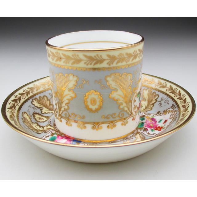 ロイヤルウースターカップ&ソーサー 金彩花絵