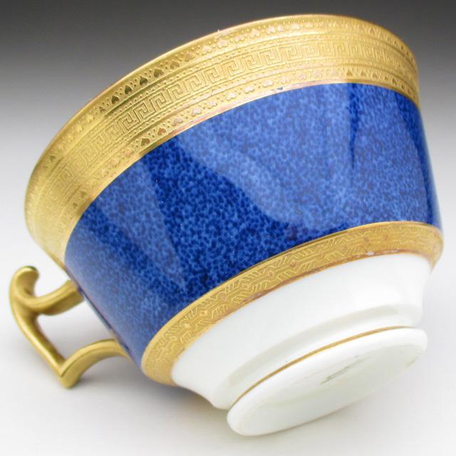 コウルドン 金彩ブルー カップ＆ソーサー アンティーク 1905年 (b