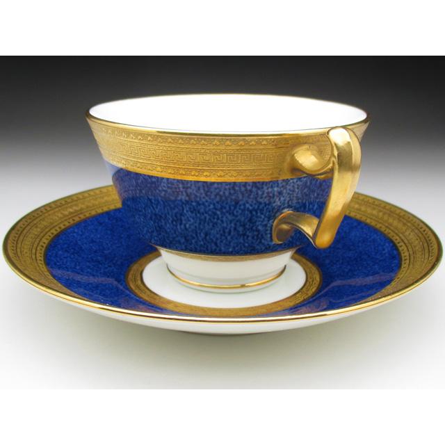 コウルドン 金彩ブルー カップ＆ソーサー アンティーク 1905年 (c)
