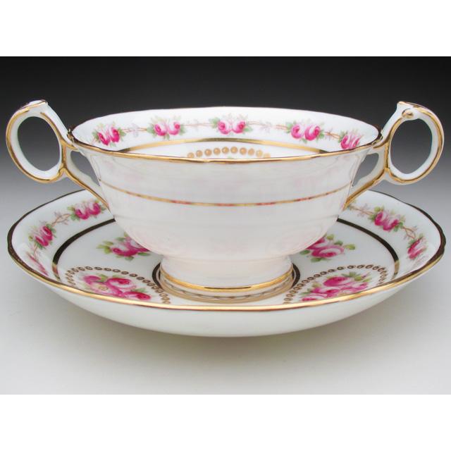 コウルドン 金彩薔薇文 カップ＆ソーサー アンティーク 1905年 (b 