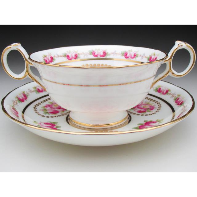 コウルドン 金彩薔薇文 カップ＆ソーサー アンティーク 1905年 (b 