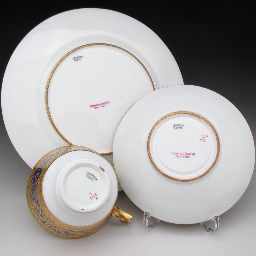 コウルドン 金彩百合唐草文 カップ＆ソーサー＆プレート アンティーク