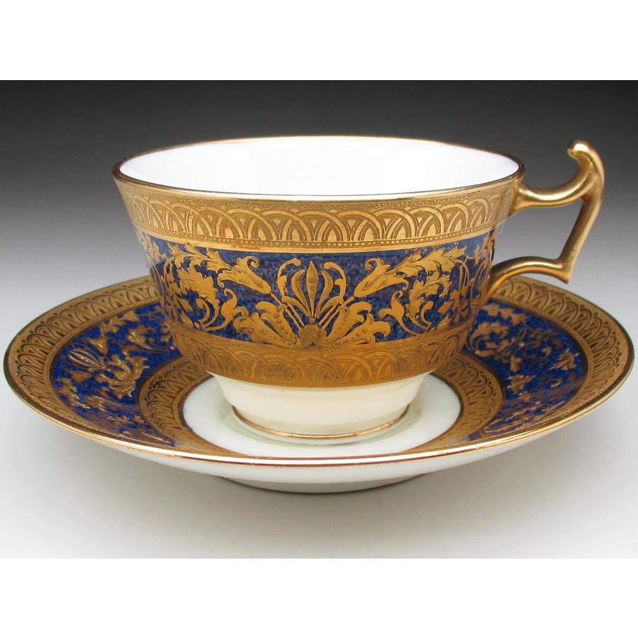 コウルドン 金彩百合唐草文 カップ＆ソーサー＆プレート アンティーク